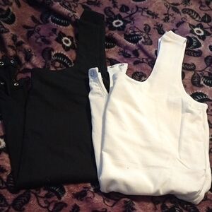 Women's Black and White Bodysuit Set